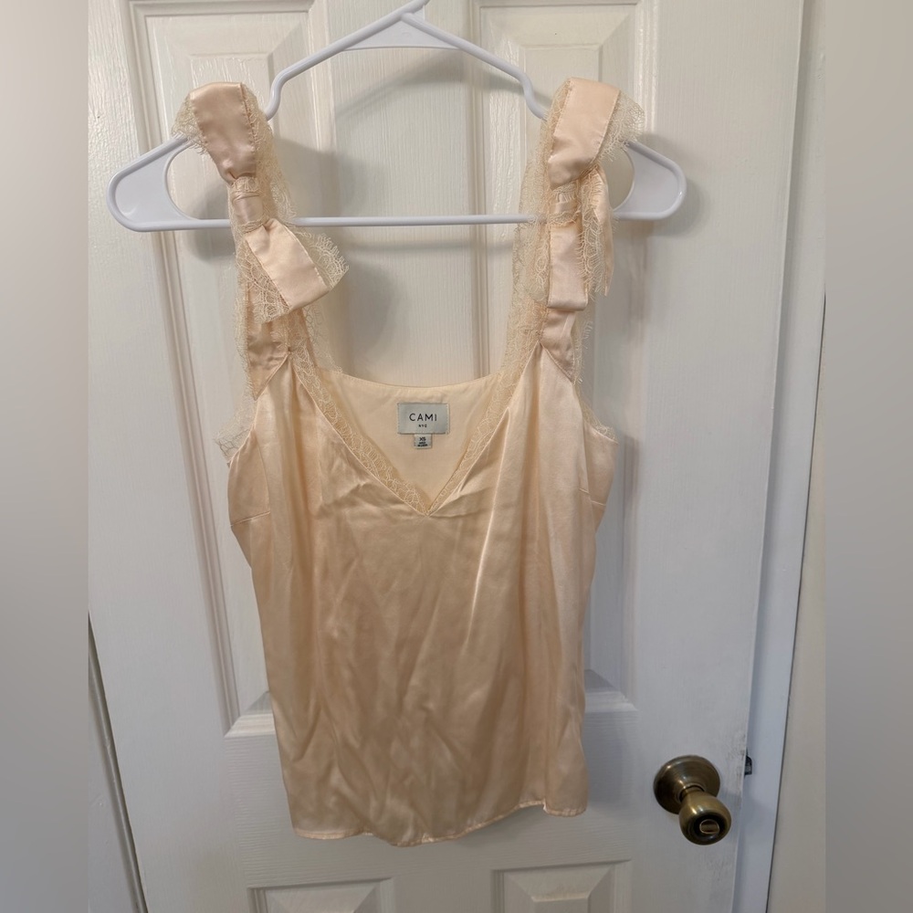Cami NYC Freya Lace-Trim Bow Strap V-Neck Camisole - Picture 10 of 11